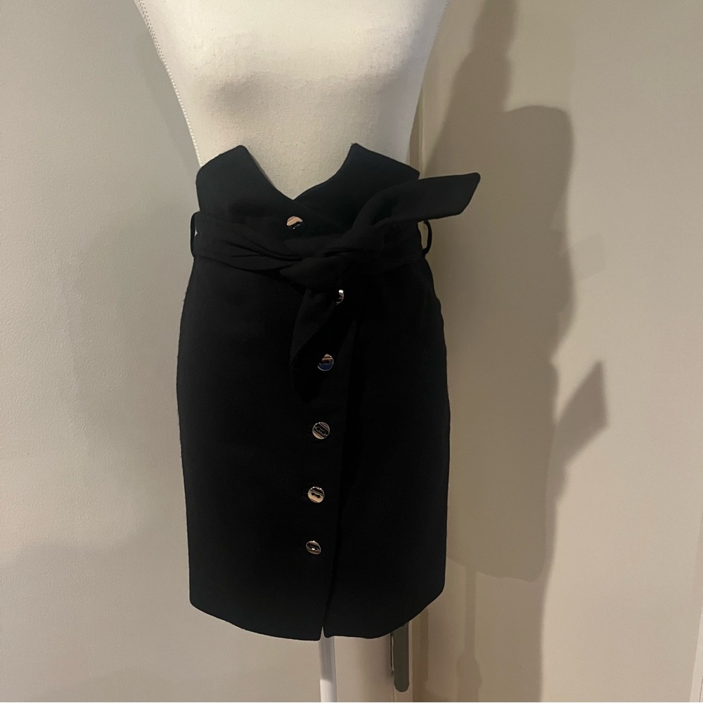 IRO Pencil Black Button-Up Skirt